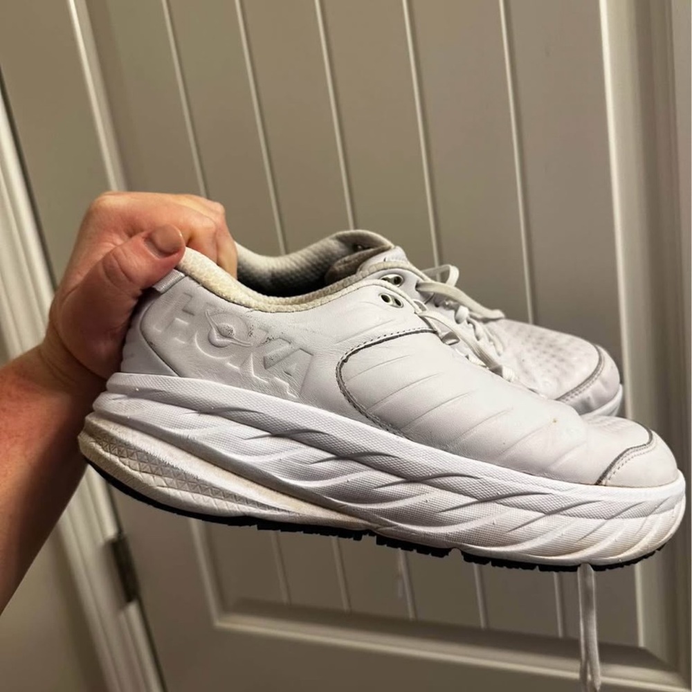 Hoka All-White Athletic Sneakers